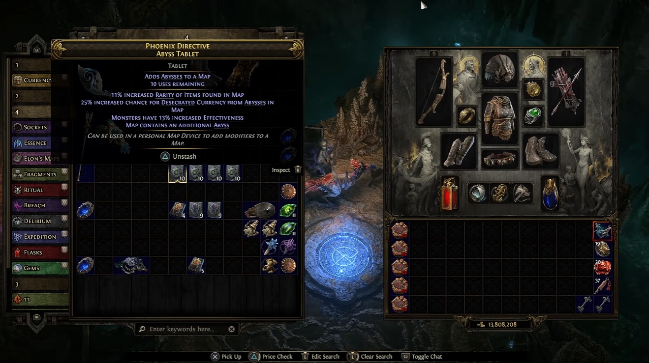POE 2 Omen of Light farm, POE 2 0.5.5 Abyss farm, Omen of Light drop location, Abyssal depths strategy, Cranium Ancient Bone farming, POE 2 Atlas tree Abyss, POE 2 tablet mods, Amanamu void smoke, POE 2 currency farming, POE 2 patch 0.5.5
