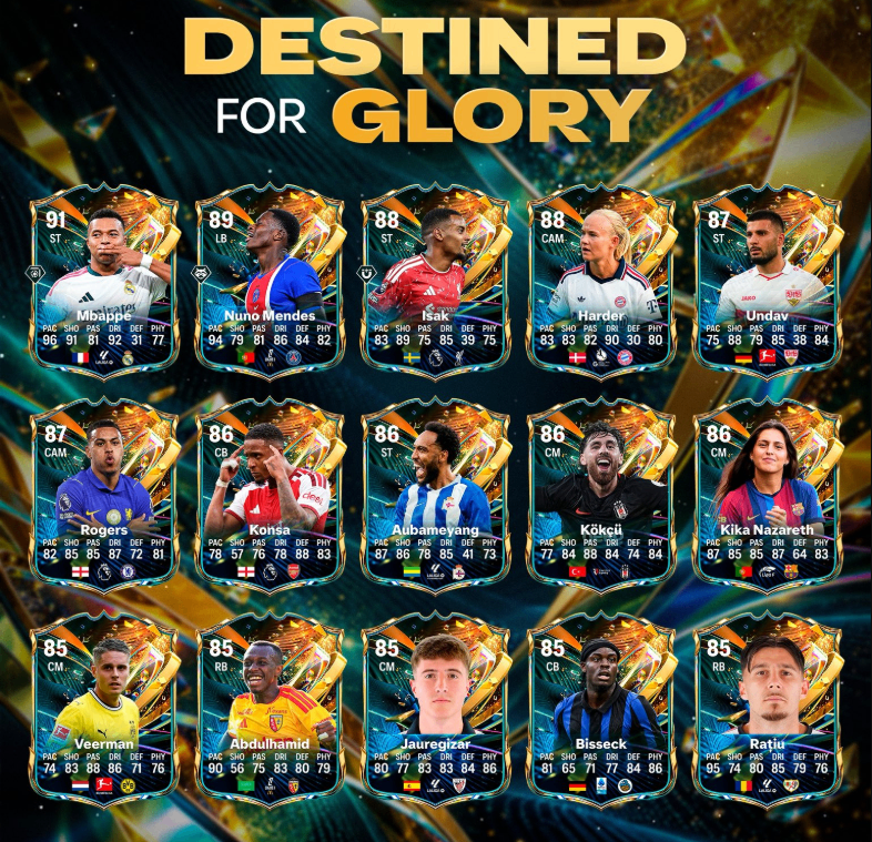EA FC 27 Destined for Glory,Mbappé Destined for Glory FC 27,Isak carta especial FC 27,Nuno Mendes FC 27 estadísticas,Nuevas cartas especiales FC 27,Monedas FC 27,Ultimate Team FC 27 promociones,Cartas Destined for Glory FC 27