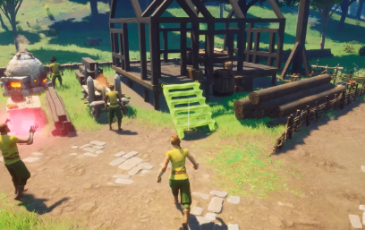 RuneScape Dragonwilds Construction gameplay showing a player building structures and progressing the Construction skill in Ashenfall.