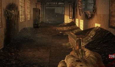 Verrückt kitchen strategy using two main zombie spawn windows for defensive gameplay.