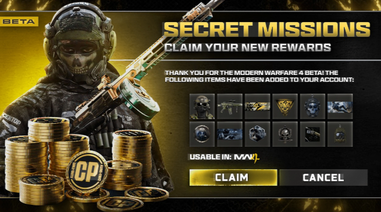 Modern Warfare 4 beta codes