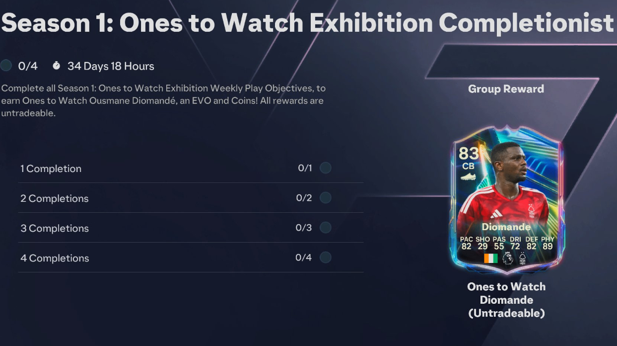 FC 27 Ones to Watch Exhibition Objective,FC 27 OTW Diomande freischalten,EA FC 27 Ultimate Team Objectives,FC 27 Münzen verdienen,FC 27 Diomande OTW Guide,Kaufe FC 27 Münzen,FC 27 Weekly Objectives Tipps