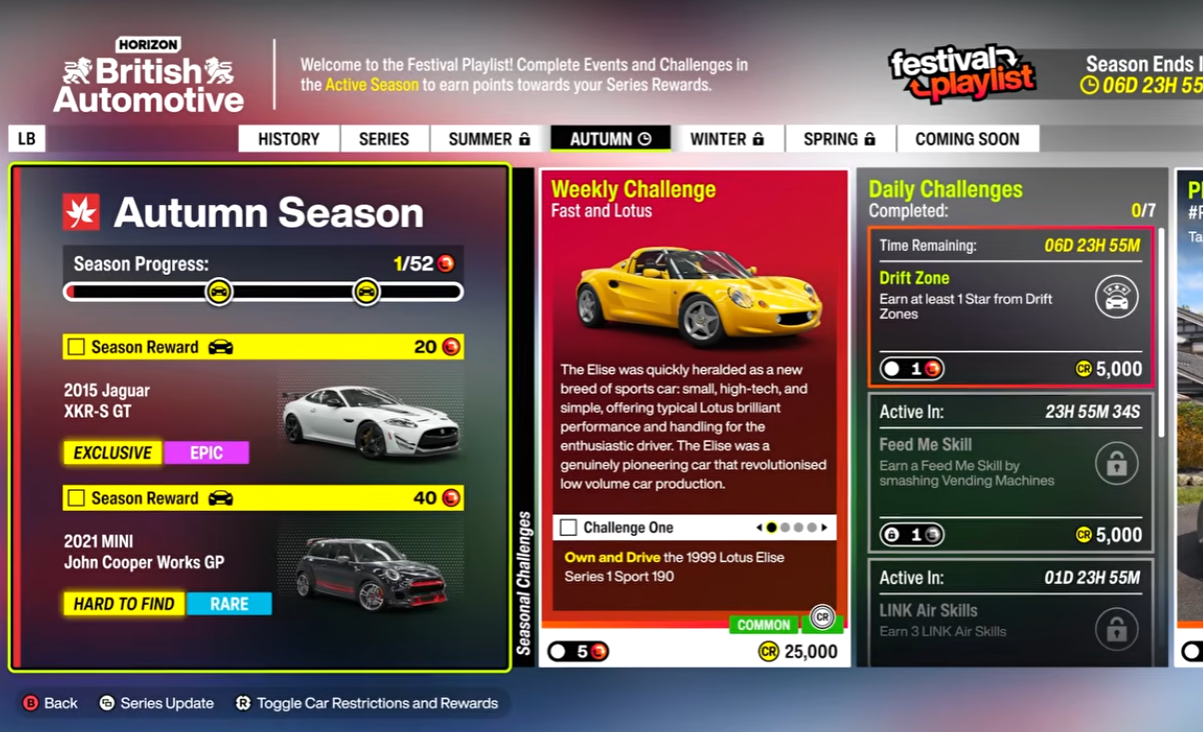 Forza Horizon 6 Autumn Festival Playlist Guide: All Challenges and Rewards