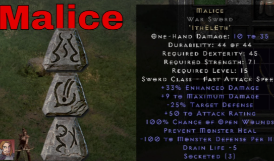 D2R Malice,Malice Runeword,D2R Ladder Items,buy D2R Items