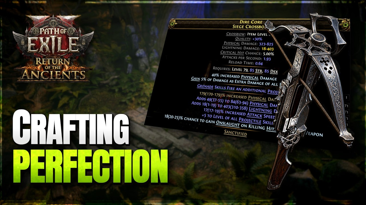 PoE 2 0.5.5 Grenade Crossbow Crafting Guide: 1500+ PDPS BIS Weapon