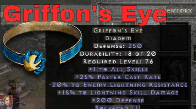 D2R Griffon’s Eye,Griffon’s Eye Stats,buy D2R Items,cheap D2R Ladder Items