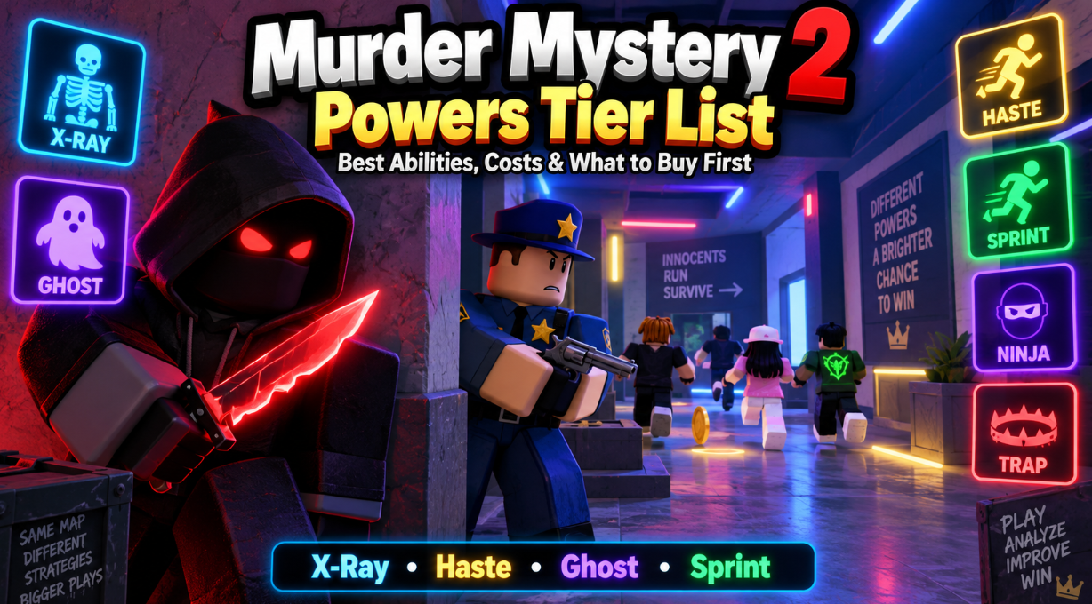 Murder Mystery 2 Powers Tier List: Best Abilities, Costs & What to Buy First