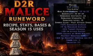 D2R Malice,Malice Runeword,D2R Ladder Items,buy D2R Items