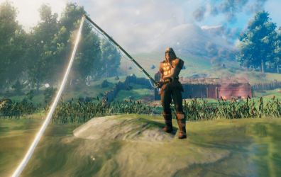Fishing gameplay in Dragonwilds, showing the gathering-focused progression that feeds directly into Cooking and survival.