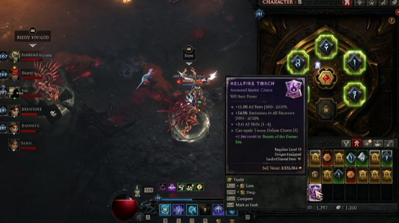 Diablo 4 Hellfire Torch, Diablo 4 Uber Tristram, Season 15 Hellfire Torch, Diablo 4 Prime Evil splinters, Wirt's Lucky Coins, Diablo 4 Torch charm, Diablo 4 Items