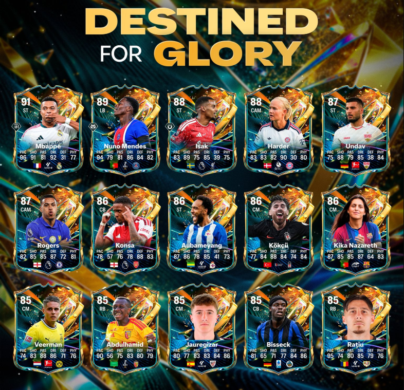Destined for Glory Datos oficiales revelados en EA FC 27: Mbapp&eacute;, Isak, Nuno Mendes y las nuevas cartas especiales