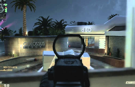 CoD Black Ops 2 Multiplayer gameplay showing a classic Call of Duty match