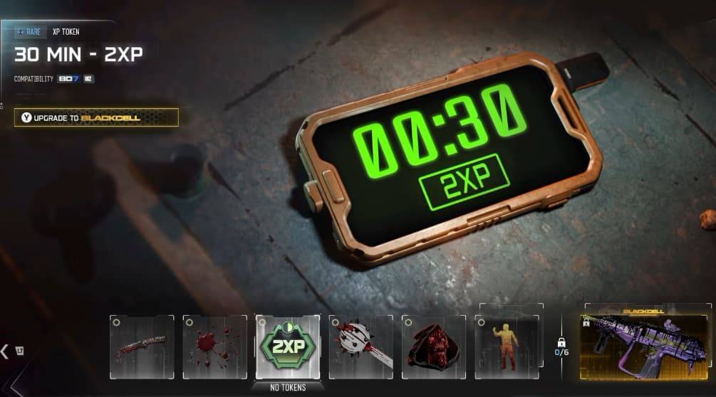 Save unspent 2XP and Weapon XP Tokens instead of activating them immediately.