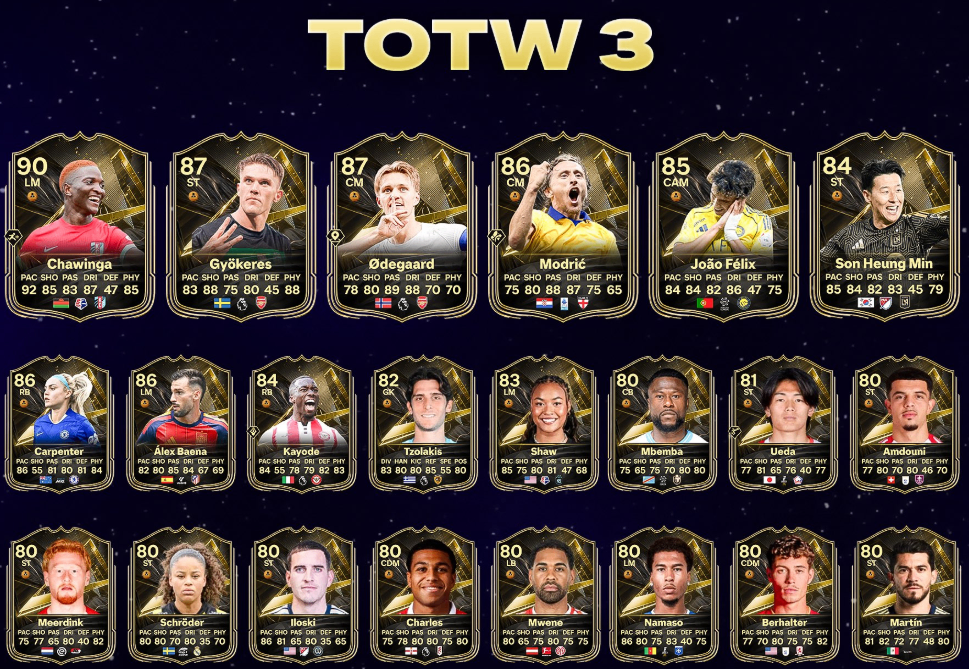عملات FC 27, TOTW 3 في FC 27, التشكيلة المتوقعة لـ TOTW 3 في Ultimate Team بـ FC 27, قيمة اختيارات 83+ الحمراء في FC 27, معاينة بطاقات لاعبي TOTW في FC 27