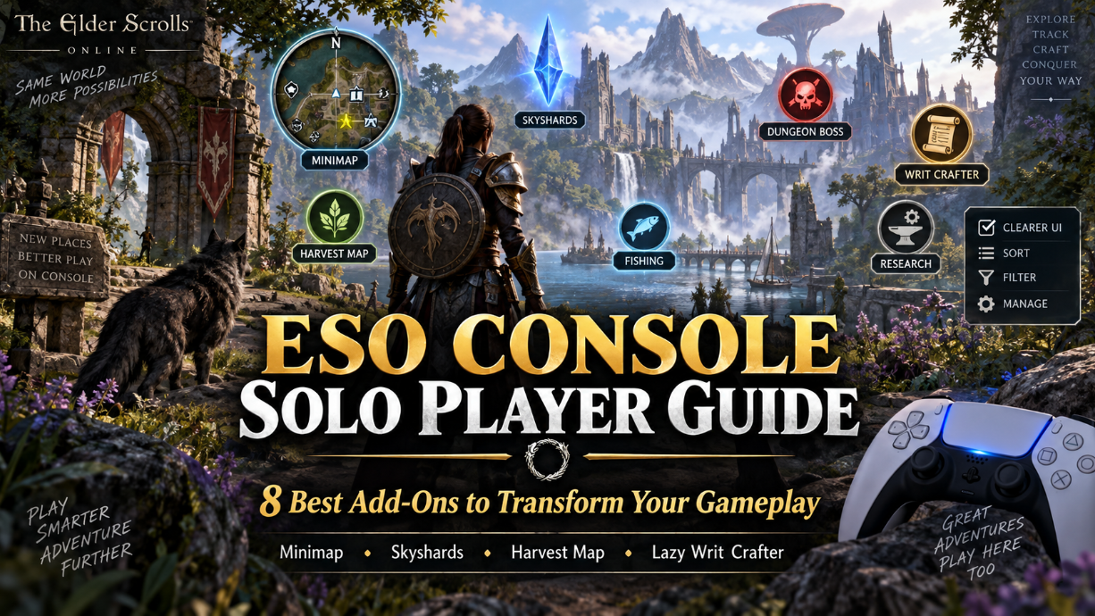 ESO Console Add-Ons Guide: 8 Best Add-Ons for Solo Players & Quality of Life