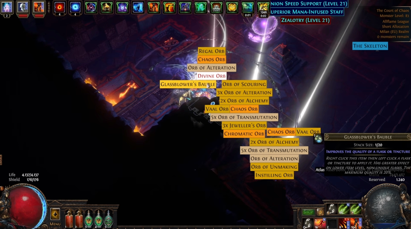 PoE 3.29 Blazing Salvo Crab Totem Hierophant, PoE 3.29 Crustaceian Skull build, PoE zero to hero totem build, PoE 3.29 endgame farming build, POE Currency, buy POE Currency