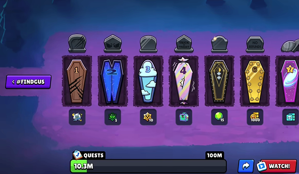Brawl Stars Scary Coffins event gids,Brawl Stars Scary Coffins kistvoorspellingen,Brawl Stars Scary Coffins Chaos Drops,Brawl-O-Ween Scary Coffins beloningen,Brawl Stars Gravestone Griff skin Scary Coffins,Brawl Stars Vince Boxes Scary Coffins,Brawl Stars Scary Coffins hoe werkt het,Kopen Brawl Stars Top Up