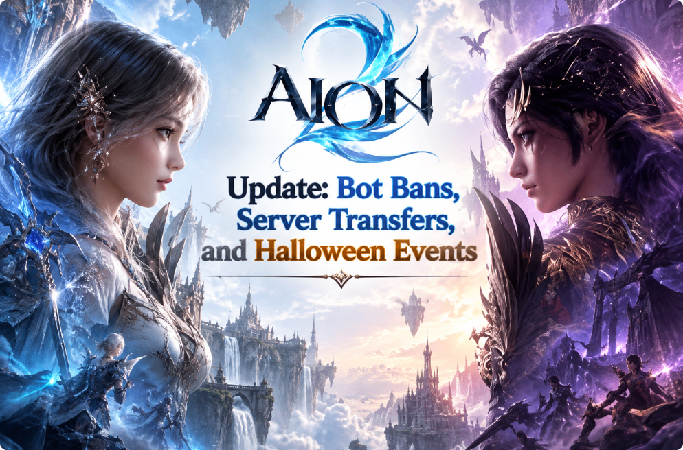 Aion 2,Bot Bans,Server Transfers,Halloween Events,buy Aion 2 Kina