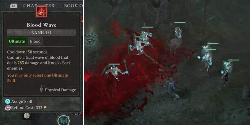 Diablo 4 Necromancer Blood Wave Skill Gameplay