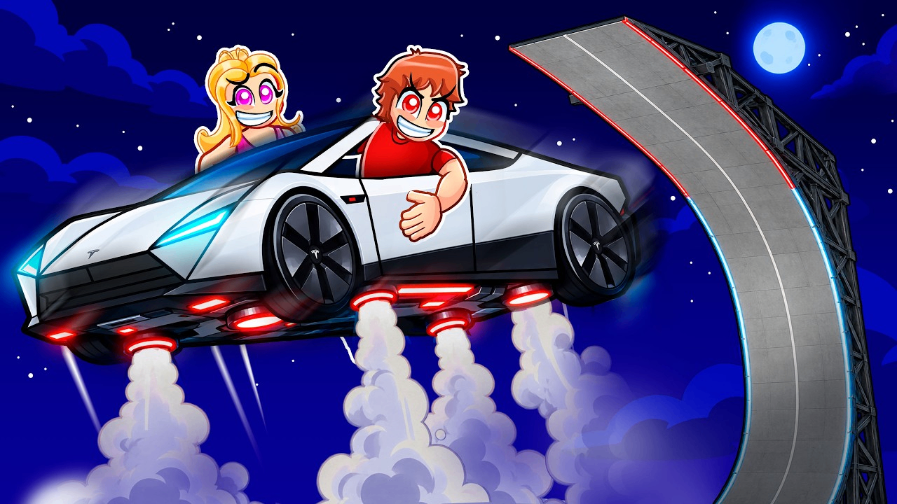 GTA 5, GTA 5 mod, Tesla Roadster, Tesla zburător, Speedrunners vs Hunters, GTA 5 online, moduri GTA 5, Los Santos
