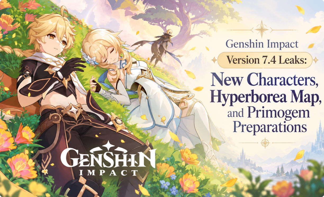 Genshin Impact,Version 7.4,New Characters,Hyperborea Map,Primogem Preparations,buy Genshin Impact Top Up