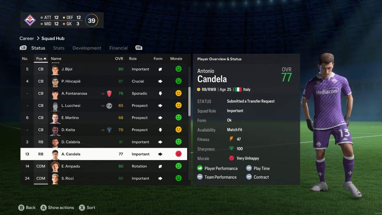 FC 27 Career Mode Bug: Starters Request Transfers Despite Getting Enough Playing Time