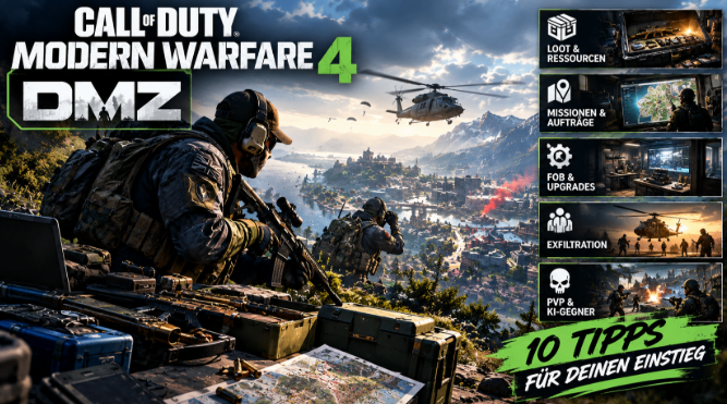 Call of Duty Modern Warfare 4 DMZ Guide,DMZ Tipps,Kaufen CoD MW4 Bot Lobbies,DMZ Anfänger Tipps,FOB,Loot,Exfiltration,überleben