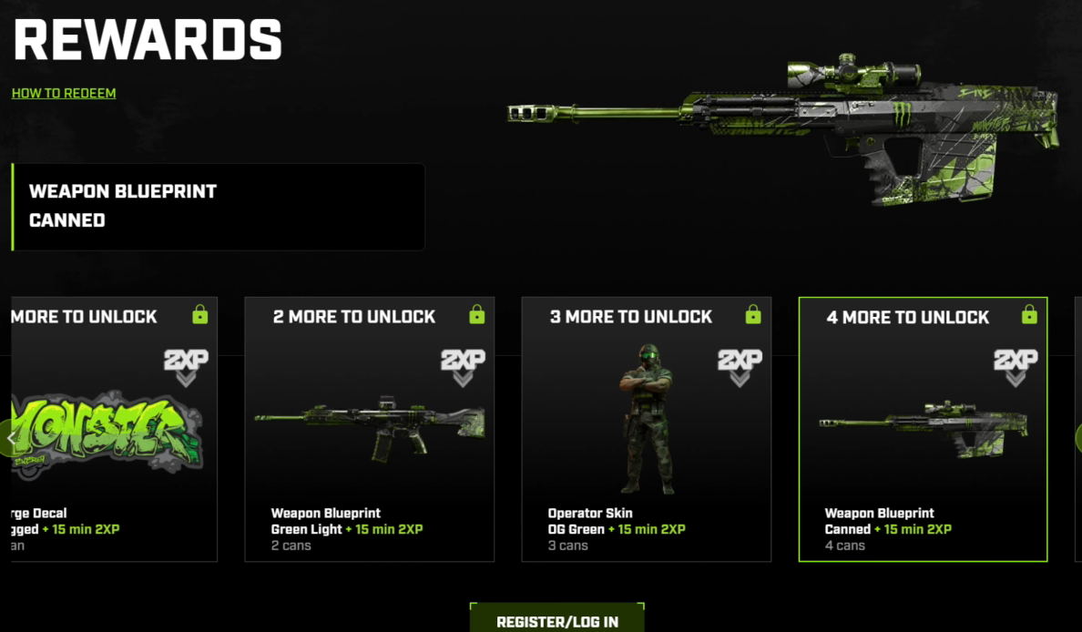 CoD Modern Warfare 4 gratis skins,Modern Warfare 4 Twitch Drops,Modern Warfare 4 Monster Energy beloningen,Kopen CoD Modern Warfare 4 Redeem Codes,Modern Warfare 4 Double XP beloningen,MW4 Discord Nitro blueprint,Modern Warfare 4 Bamboo Breach bundle,Call of Duty MW4 promotie rewards