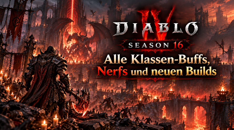 Diablo 4 Season 16,Klassen-Buffs und Nerfs,beste Builds,Season 16 PTR,Gift-Druide Build,Auradin Build,Schatteninfusion Build,Diablo 4 Gold kaufen