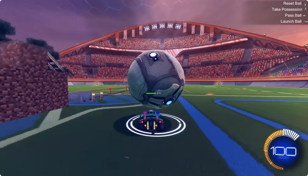 Rocket League, Minecraft, Blocky League, crossover Minecraft, mod Rocket League, Steve, Ender Dragon, TNT, jocuri crossover, fan mod, cumpara Minecraft Accounts