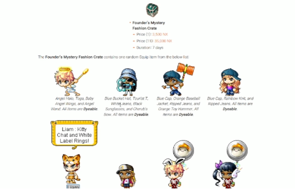 MapleStory Classic World, MapleStory Classic cash shop, Maple NX, Founders Mystery Fashion Crates, MapleStory pets, guia MapleStory, MapleStory Classic World Mesos