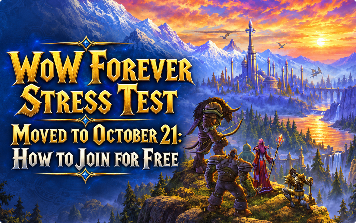 WoW Forever,Stress Test,October 21,Buy WoW Forever Gold
