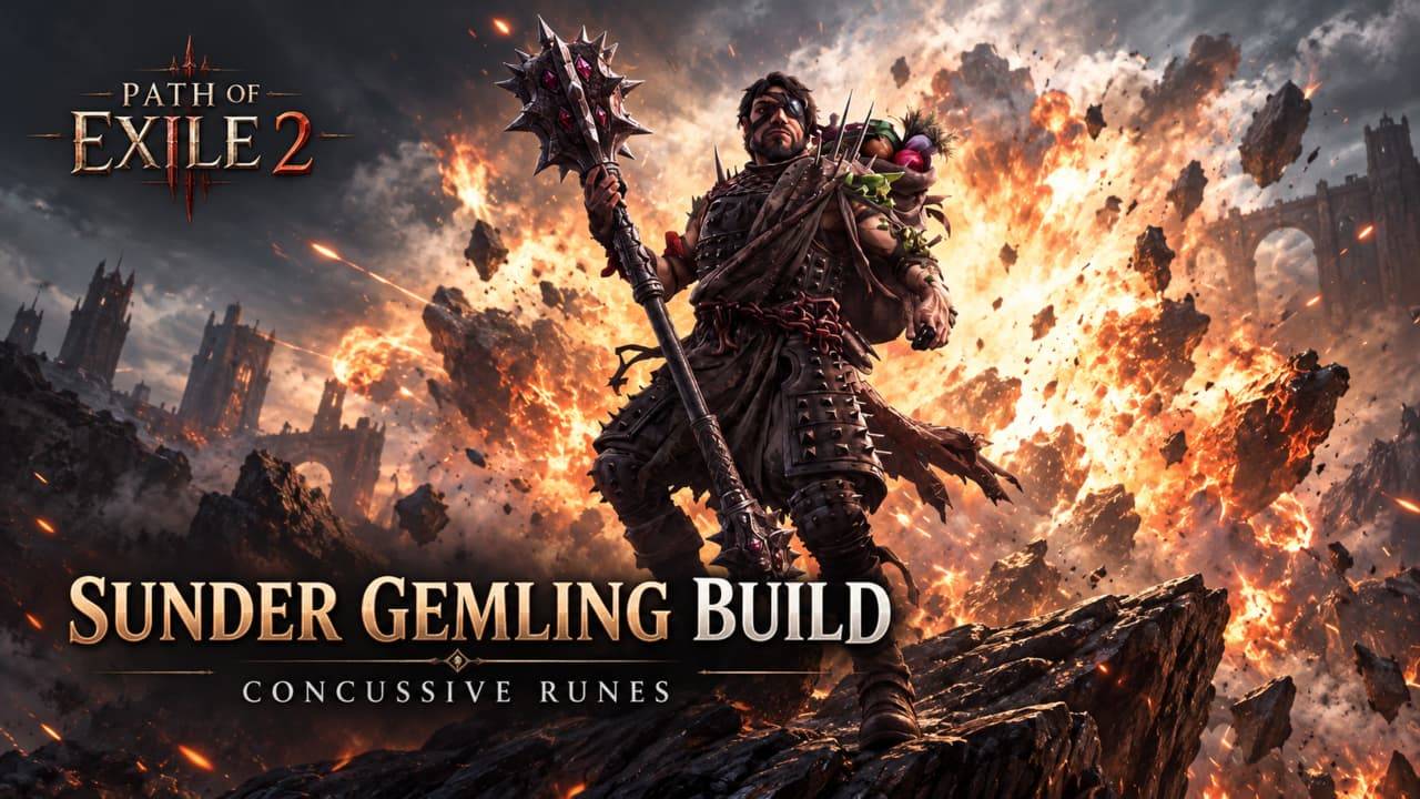PoE 2 Sunder Gemling Build Guide: Concussive Runes and Survival