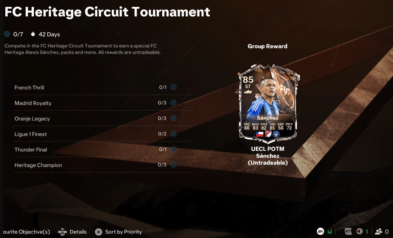 FC 27 FC Heritage Circuit Tournament gids,FC 27 Alexis Sánchez 85 beloning,FC 27 Heritage Circuit squad vereisten,FC 27 beste squad Heritage Circuit,Kopen FC 27 Coins,FC 27 Heritage Circuit objectieven tips,FC 27 Alexis Sánchez FC Heritage kaart