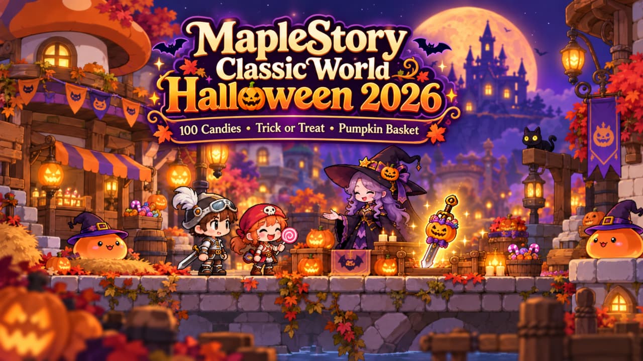 MapleStory Classic World Halloween 2026: 100 Candies, Trick or Treat Quest and Pumpkin Basket