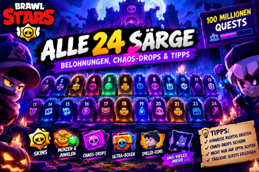 Brawl Stars: Alle 24 Särge im Horror-Event – Belohnungen, Chaos-Drops und die besten Tipps