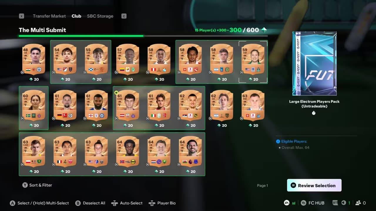 FC 27 Streamlined SBC filters Ultimate Team