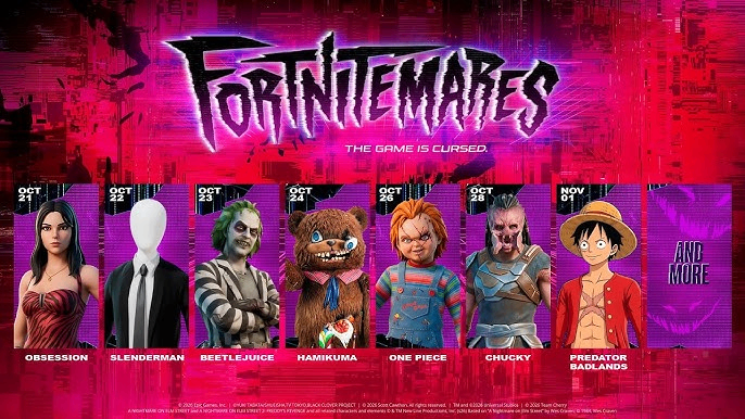 Fortnite, Fortnite x Obsession, FNAF Wave 2 Fortnite, One Wish Willow, Fortnitemares, spirituri Fortnite, Springtrap Fortnite, Honey Spirit, skins Fortnite, Rocket League Fortnite