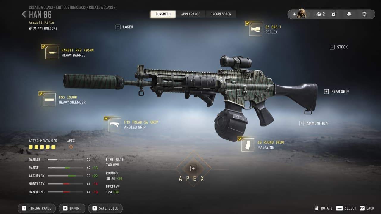 MW4 Han 86 DMZ Gunsmith attachments loadout