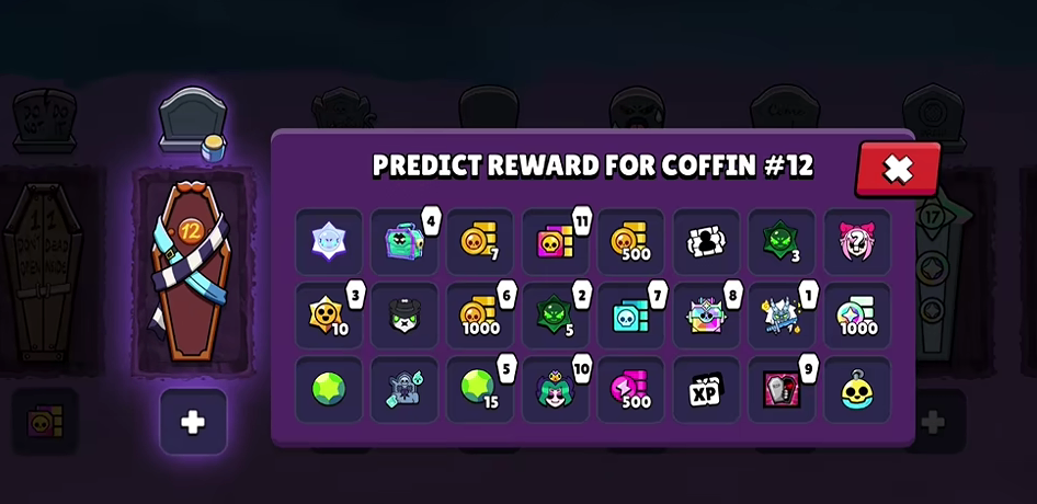 Brawl Stars Scary Coffins event gids,Brawl Stars Scary Coffins kistvoorspellingen,Brawl Stars Scary Coffins Chaos Drops,Brawl-O-Ween Scary Coffins beloningen,Brawl Stars Gravestone Griff skin Scary Coffins,Brawl Stars Vince Boxes Scary Coffins,Brawl Stars Scary Coffins hoe werkt het,Kopen Brawl Stars Top Up