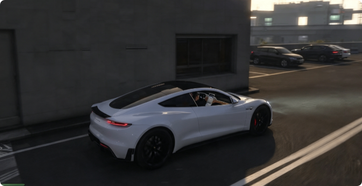 GTA 5, GTA 5 mod, Tesla Roadster, Tesla zburător, Speedrunners vs Hunters, GTA 5 online, moduri GTA 5, Los Santos