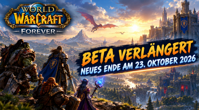 WoW Forever Beta verlängert,Release 2026,WoW Forever Gold kaufen,Beta Ende,23. Oktober 2026,Charaktername reservieren,Raidstart,Level 60,Classic Plus