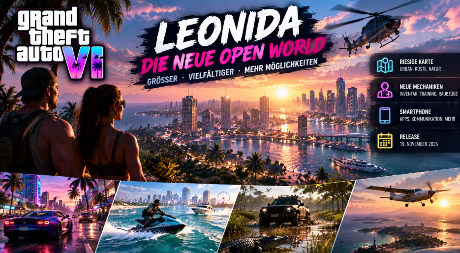 GTA 6: Riesige Leonida-Map und neue Gameplay-Mechaniken – was bisher bekannt ist