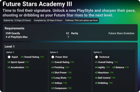 FC 27,Future Stars Academy III Evolution,Upgrades,Requirements,buy fc coins